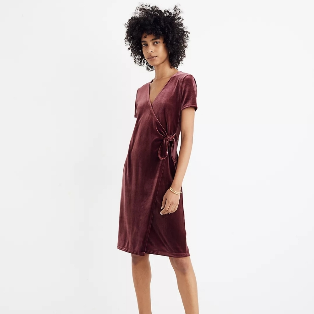 Madewell Velvet Side-Tie Dress